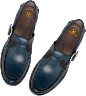 MOOMMO Women Vintage Flat Loafers Round Closed Toe Slip On Oxford Loafer Shoes Burnished Matte Flat Penny Loafers Buckle T-Strap Dressy Office Work Flats Comfy Daily Driver Loafer Flats Chic 4-11 M US