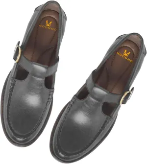 MOOMMO Women Vintage Flat Loafers Round Closed Toe Slip On Oxford Loafer Shoes Burnished Matte Flat Penny Loafers Buckle T-Strap Dressy Office Work Flats Comfy Daily Driver Loafer Flats Chic 4-11 M US