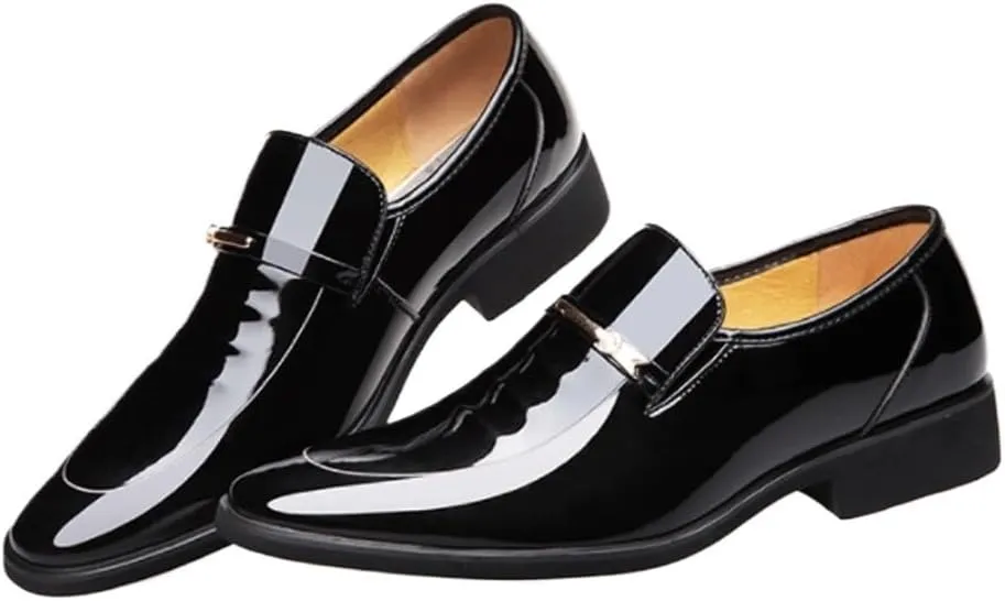 New Loafers for Men Wedding Shoes Patent Leather Men Luxury Shoes Casual Business Men Dress Shoes Slip-On Solid Men's Comfort Orthopedic Dress Shoes