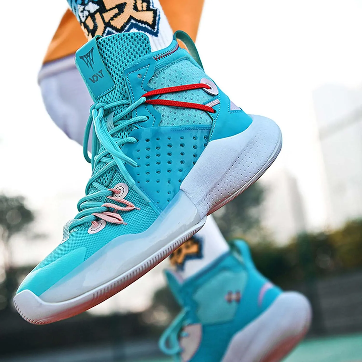 Professional High Top Basketball Shoes Men's Fashion Anti Slip High Top Sneakers Combat Basketball Sneakers Outdoor Casual Walking Breathable Training Running Shoes