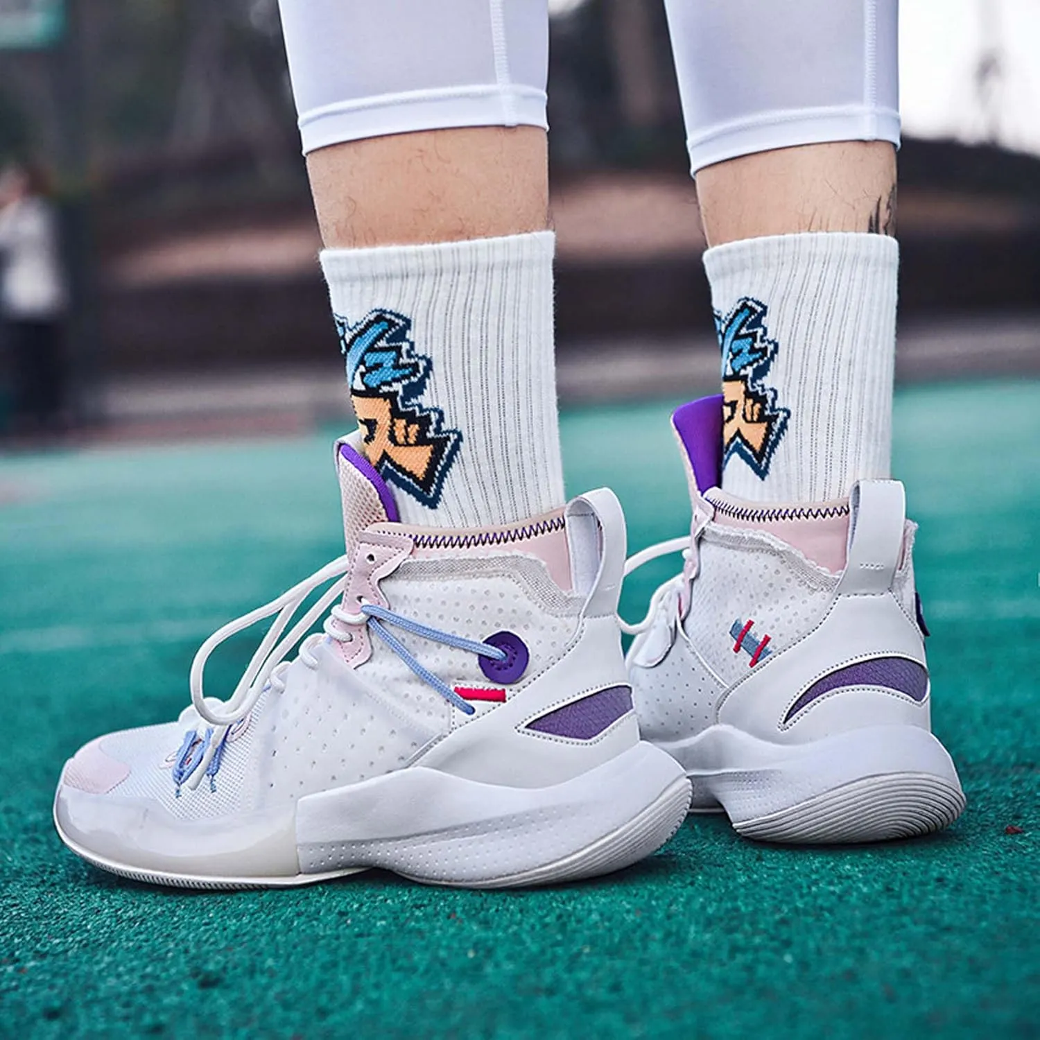 Professional High Top Basketball Shoes Men's Fashion Anti Slip High Top Sneakers Combat Basketball Sneakers Outdoor Casual Walking Breathable Training Running Shoes