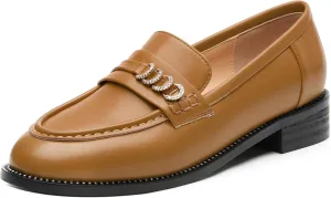 ROSERWISH Loafers for Women Comfort Chunky Low Heel Shoes Casual Slip On Penny Loafers Bussiness Fashion Work Shoes Ladies Dress Shoes