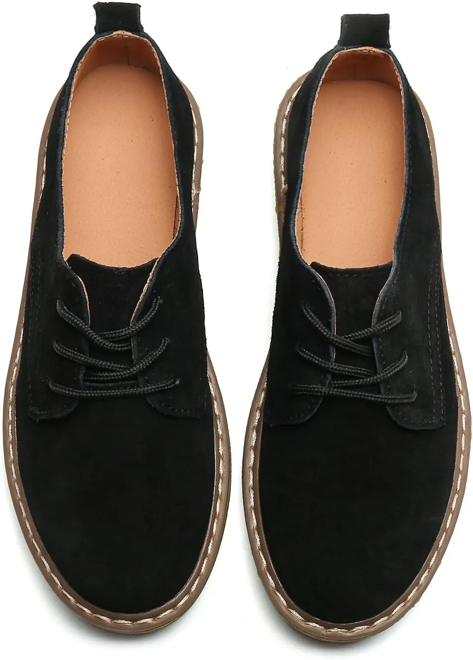 Ruiatoo Dress Shoes for Women Comfort Lace-Up Platform Oxford Shoes Round Toe Oxford Dress Shoe