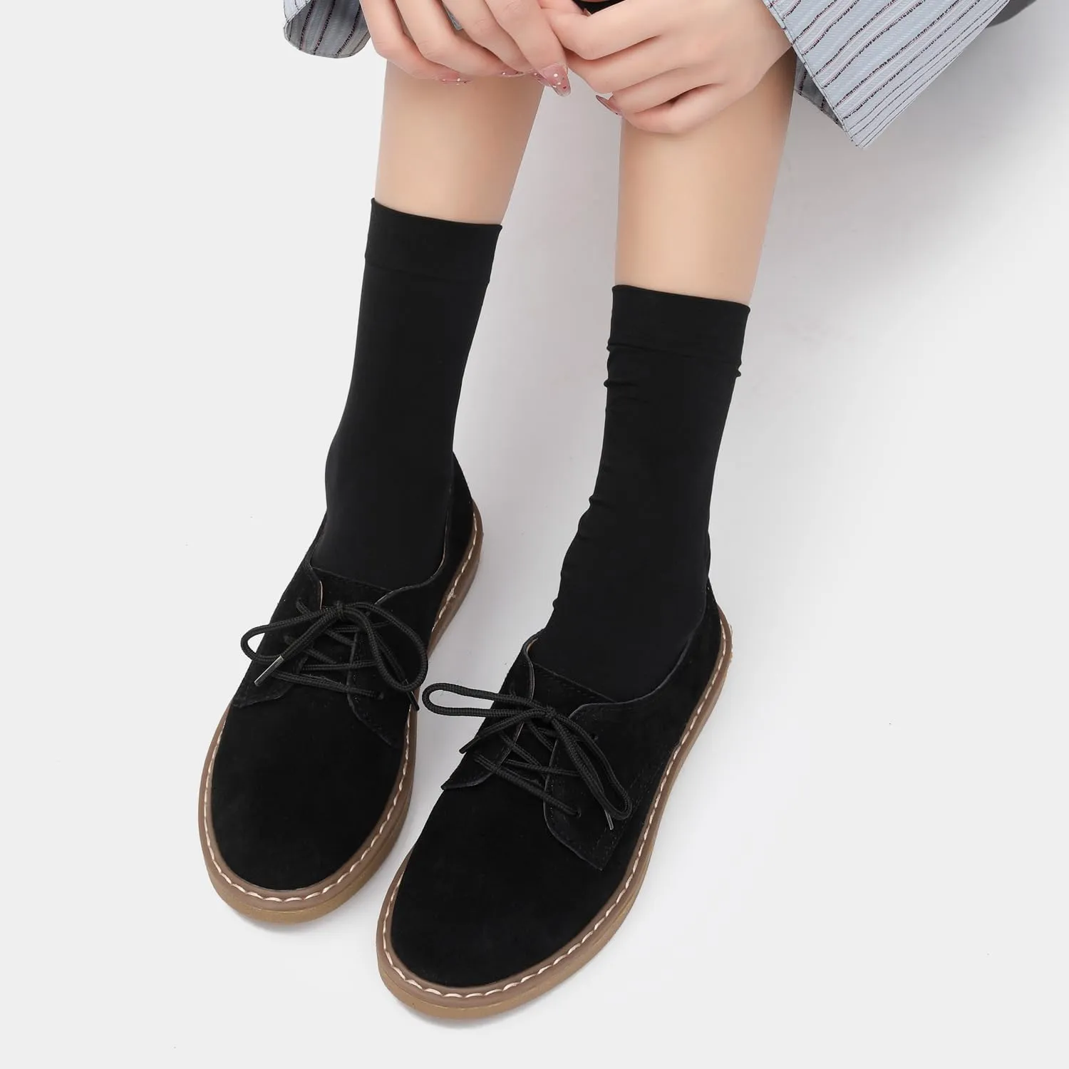 Ruiatoo Dress Shoes for Women Comfort Lace-Up Platform Oxford Shoes Round Toe Oxford Dress Shoe