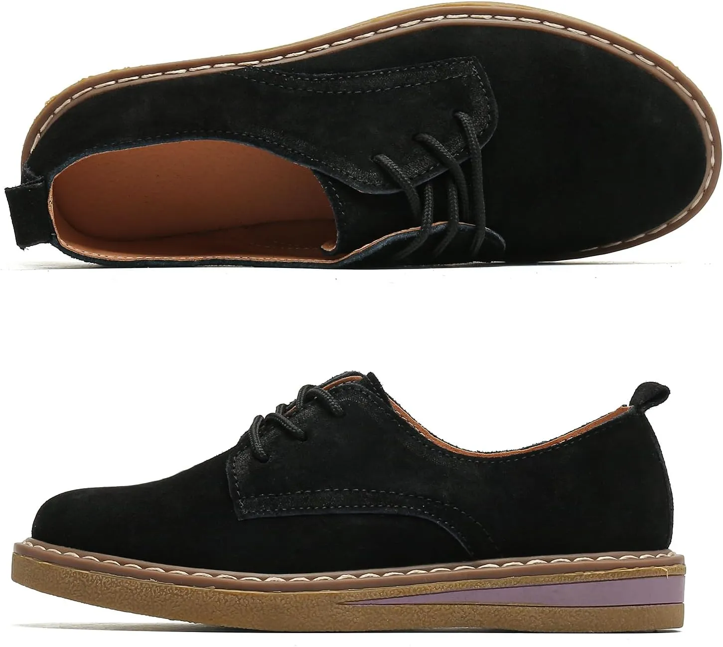 Ruiatoo Dress Shoes for Women Comfort Lace-Up Platform Oxford Shoes Round Toe Oxford Dress Shoe