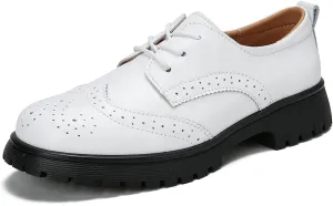 Ruiatoo Dress Shoes for Women Comfort Lace-Up Platform Oxford Shoes Round Toe Oxford Dress Shoe