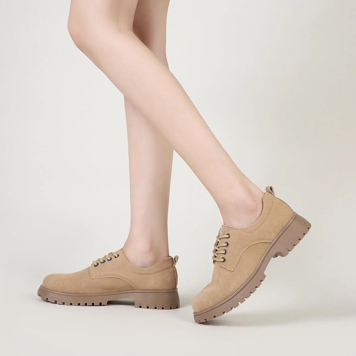 Ruiatoo Dress Shoes for Women Comfort Lace-Up Platform Oxford Shoes Round Toe Oxford Dress Shoe
