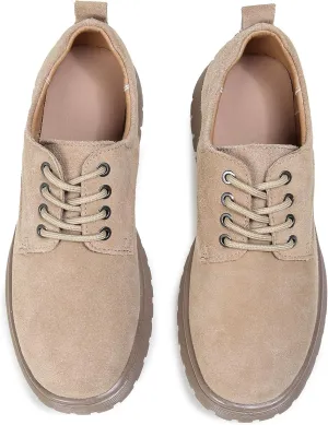 Ruiatoo Dress Shoes for Women Comfort Lace-Up Platform Oxford Shoes Round Toe Oxford Dress Shoe