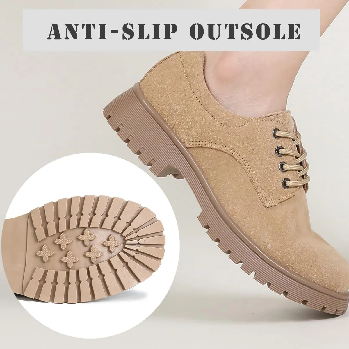 Ruiatoo Dress Shoes for Women Comfort Lace-Up Platform Oxford Shoes Round Toe Oxford Dress Shoe