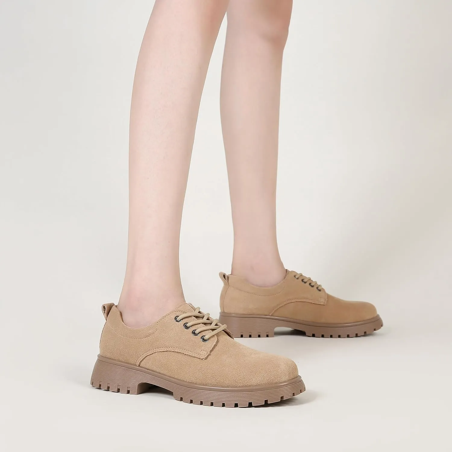 Ruiatoo Dress Shoes for Women Comfort Lace-Up Platform Oxford Shoes Round Toe Oxford Dress Shoe