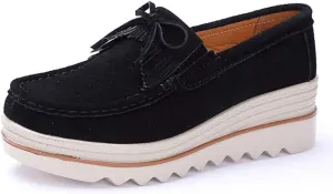 Ruiatoo Womens Slip on Loafers Comfortable Thick Soft Platform Shoes Business Casual Walking Shoes