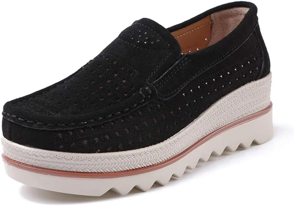 Ruiatoo Womens Slip on Loafers Comfortable Thick Soft Platform Shoes Business Casual Walking Shoes