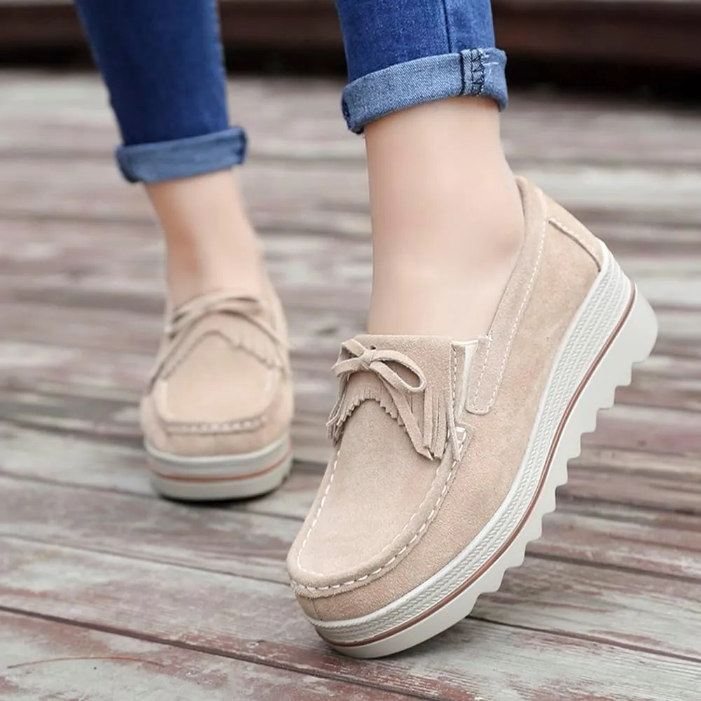 Ruiatoo Womens Slip on Loafers Comfortable Thick Soft Platform Shoes Business Casual Walking Shoes