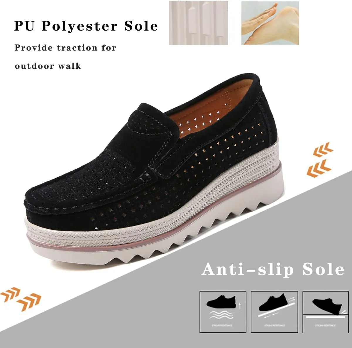 Ruiatoo Womens Slip on Loafers Comfortable Thick Soft Platform Shoes Business Casual Walking Shoes
