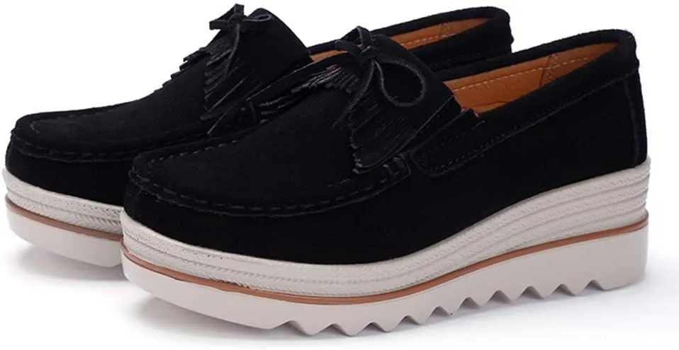 Ruiatoo Womens Slip on Loafers Comfortable Thick Soft Platform Shoes Business Casual Walking Shoes