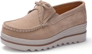 Ruiatoo Womens Slip on Loafers Comfortable Thick Soft Platform Shoes Business Casual Walking Shoes