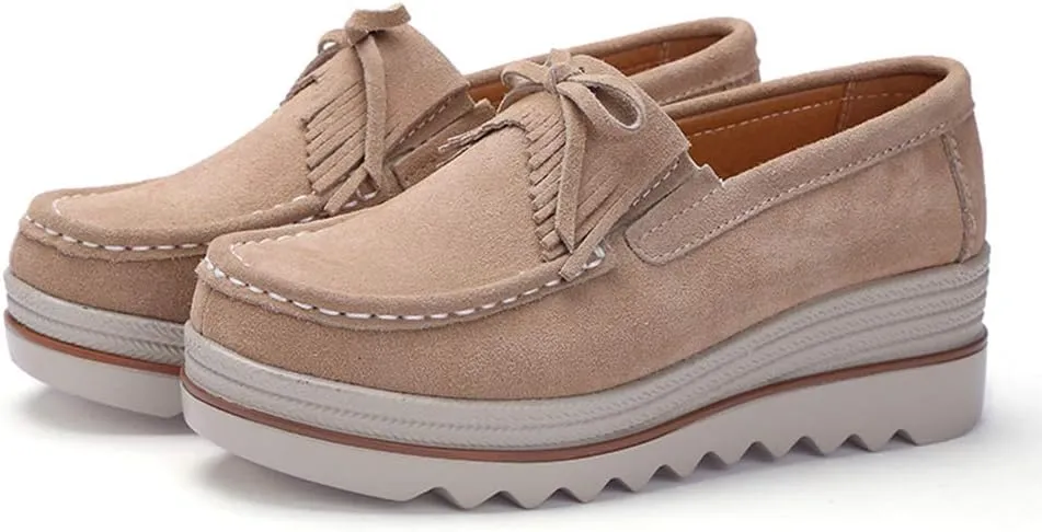 Ruiatoo Womens Slip on Loafers Comfortable Thick Soft Platform Shoes Business Casual Walking Shoes