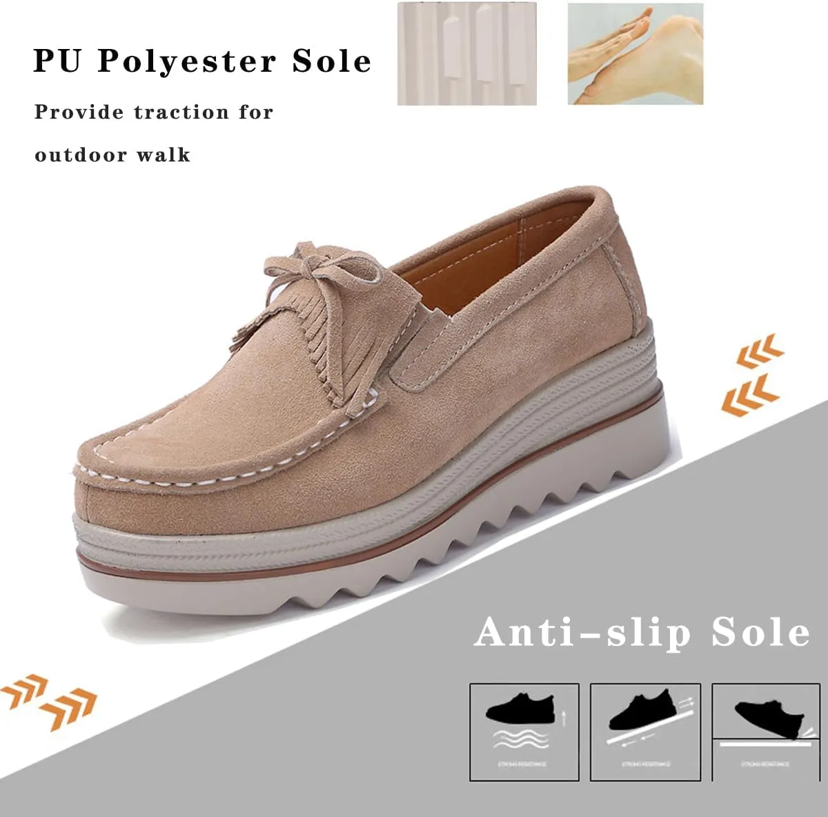 Ruiatoo Womens Slip on Loafers Comfortable Thick Soft Platform Shoes Business Casual Walking Shoes
