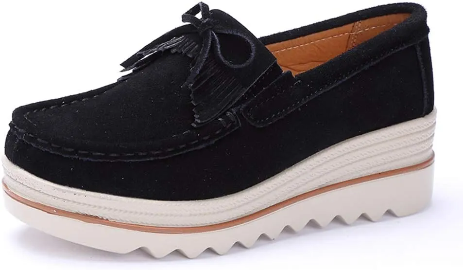 Ruiatoo Womens Slip on Loafers Comfortable Thick Soft Platform Shoes Business Casual Walking Shoes