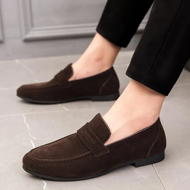 Santimon Men's Loafers Casual Penny Loafers for Men Suede Mens Slip On Driving Shoes