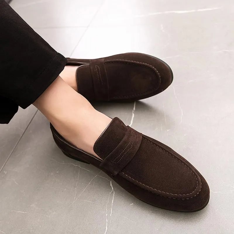 Santimon Men's Loafers Casual Penny Loafers for Men Suede Mens Slip On Driving Shoes