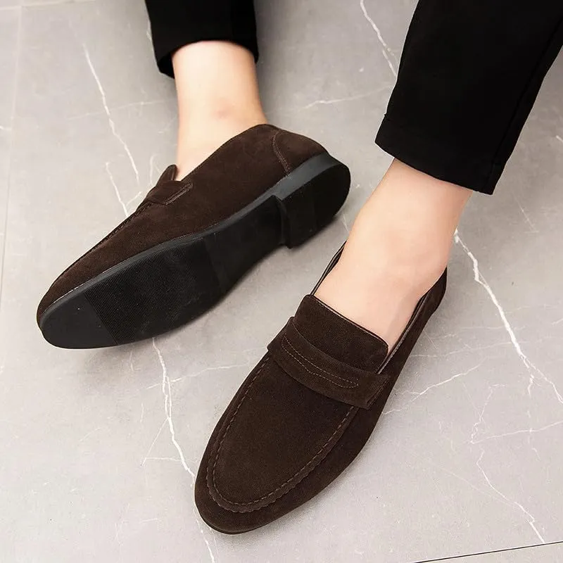 Santimon Men's Loafers Casual Penny Loafers for Men Suede Mens Slip On Driving Shoes