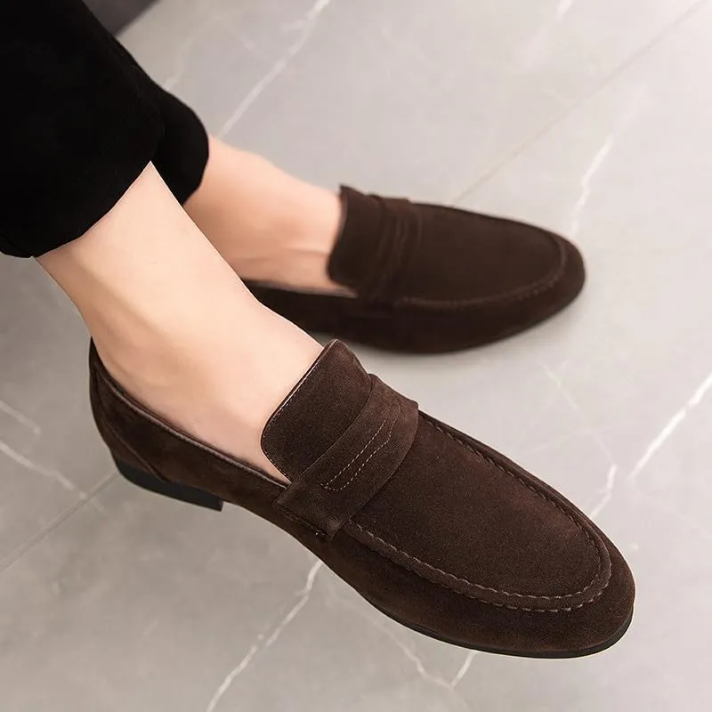 Santimon Men's Loafers Casual Penny Loafers for Men Suede Mens Slip On Driving Shoes