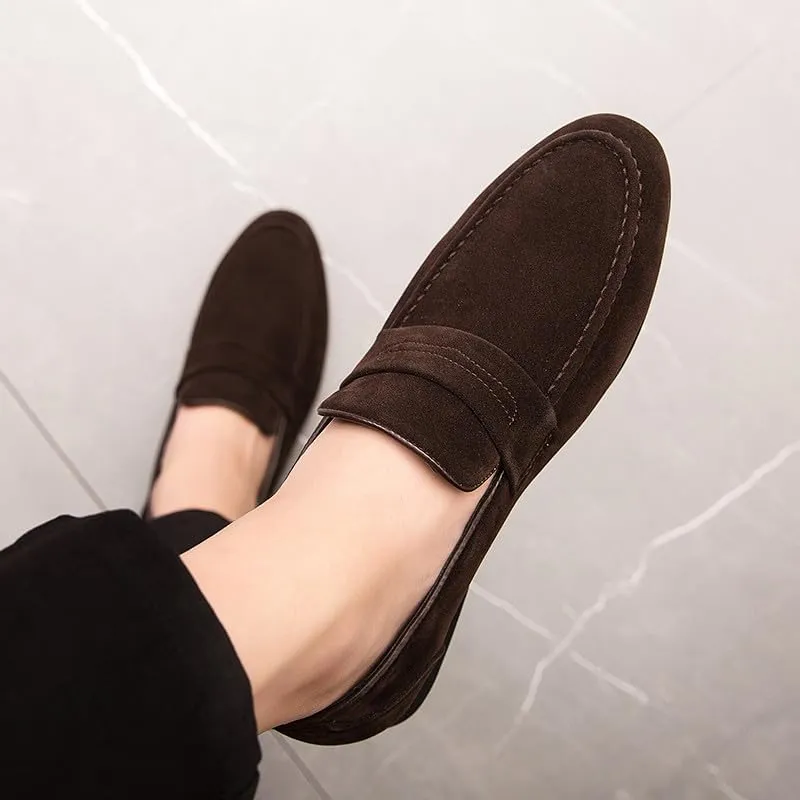 Santimon Men's Loafers Casual Penny Loafers for Men Suede Mens Slip On Driving Shoes