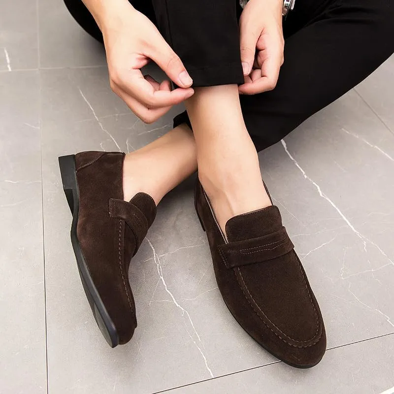 Santimon Men's Loafers Casual Penny Loafers for Men Suede Mens Slip On Driving Shoes