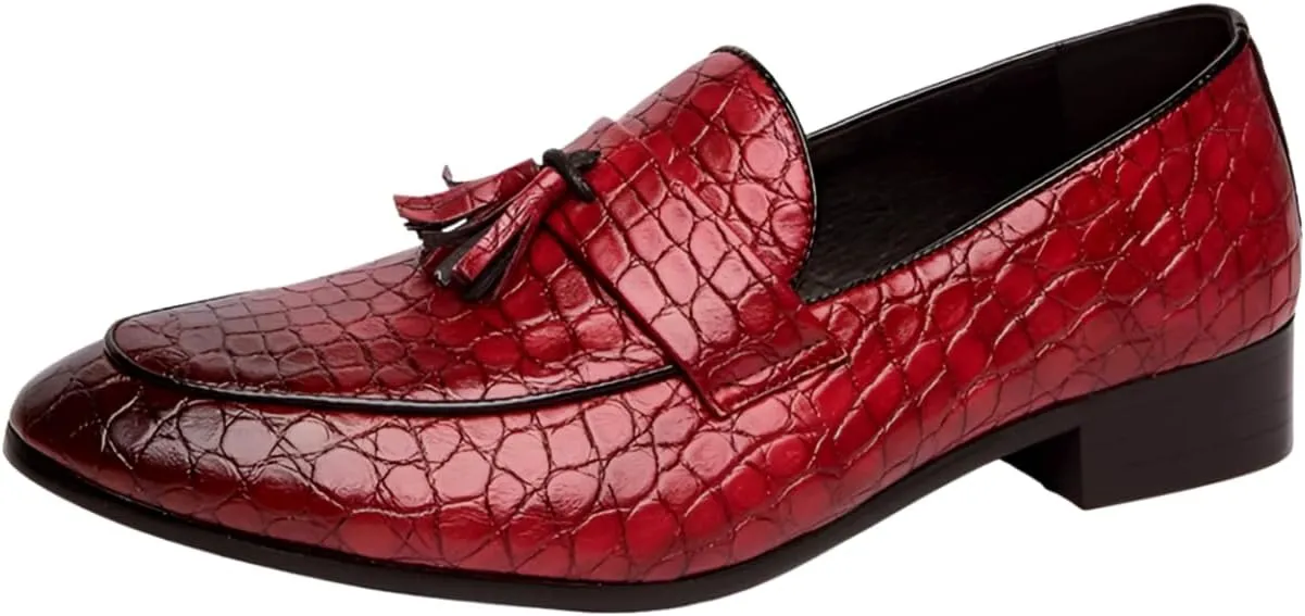 Santimon Men's Loafers Tassels Penny Slip-On Luxury Wedding Shoes Fashion Driving Shoes Classic Tuxedo Suit Shoes