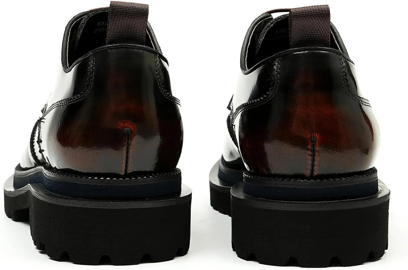 Santimon Mens Oxfords Formal Dress Genuine Leather Wingtips Brogues Derby Fahion Prom Wedding Business Casual Comfort Thick Sole Walking Shoes