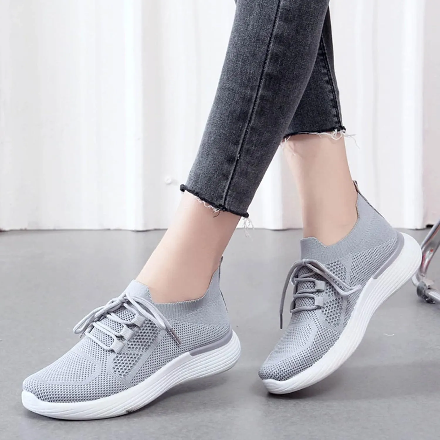SBGMoSJ Sneakers for Women Slip Ons Size 9 Women's Slip Resistant Shoes Canvas Shoes for Women Wide Width Size 12 Womens High Top Sneakers with Zipper Athletic Shoes Women Walking Size 5.5 W