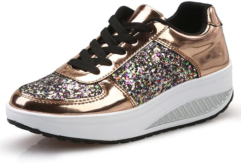 SBGMoSJ Womens Casual Slip On Sneakers Wide Width Womens Black Slip On Tennis Shoes Size 12 Casual Shoes for Women 2023 Wedge Womens Tennis Shoes 7.5 Wide Zapatos Antiderrapantes Para Mujeres
