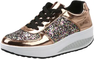 SBGMoSJ Womens Casual Slip On Sneakers Wide Width Womens Black Slip On Tennis Shoes Size 12 Casual Shoes for Women 2023 Wedge Womens Tennis Shoes 7.5 Wide Zapatos Antiderrapantes Para Mujeres