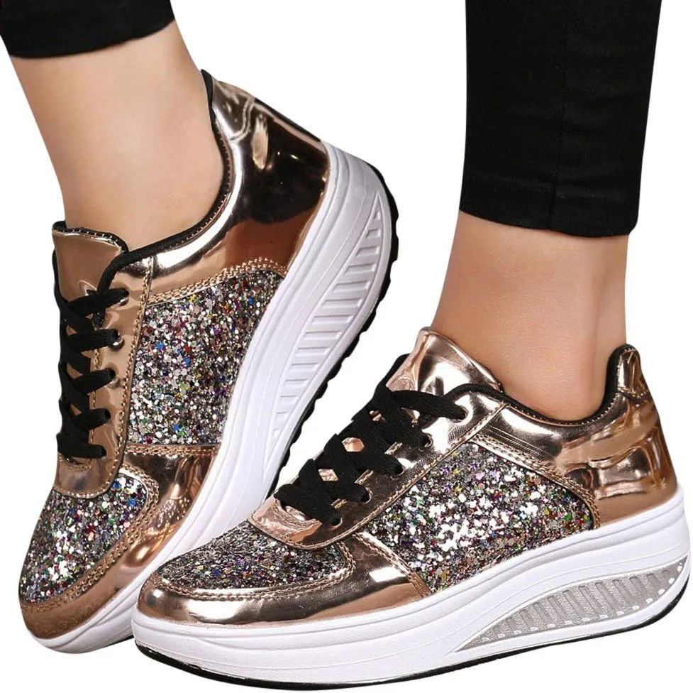 SBGMoSJ Womens Casual Slip On Sneakers Wide Width Womens Black Slip On Tennis Shoes Size 12 Casual Shoes for Women 2023 Wedge Womens Tennis Shoes 7.5 Wide Zapatos Antiderrapantes Para Mujeres