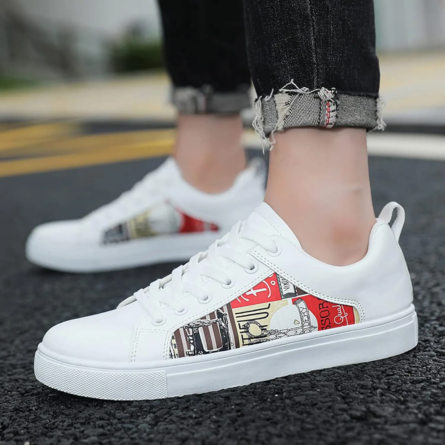 SBGMoSJ Womens High Top Wedge Sneakers All Womens Black Non Slip Size 9 Wide Work Shoes Slip On Tennis Shoes Women Wide Width High Top Sneakers for Women Zapatillas Blancas para Mujer Elegantes