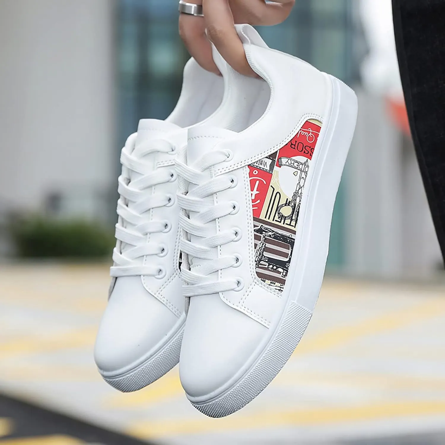SBGMoSJ Womens High Top Wedge Sneakers All Womens Black Non Slip Size 9 Wide Work Shoes Slip On Tennis Shoes Women Wide Width High Top Sneakers for Women Zapatillas Blancas para Mujer Elegantes