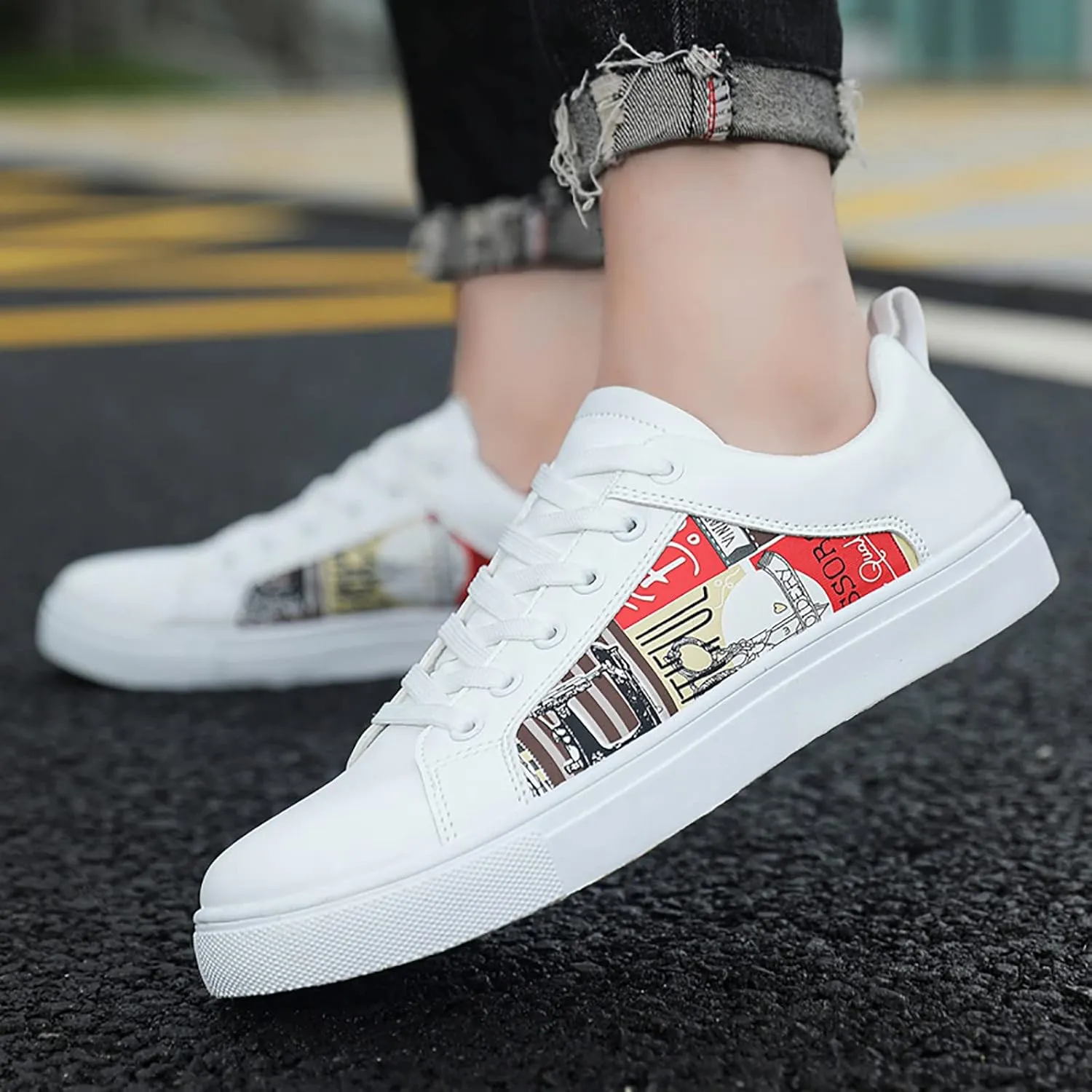 SBGMoSJ Womens High Top Wedge Sneakers All Womens Black Non Slip Size 9 Wide Work Shoes Slip On Tennis Shoes Women Wide Width High Top Sneakers for Women Zapatillas Blancas para Mujer Elegantes