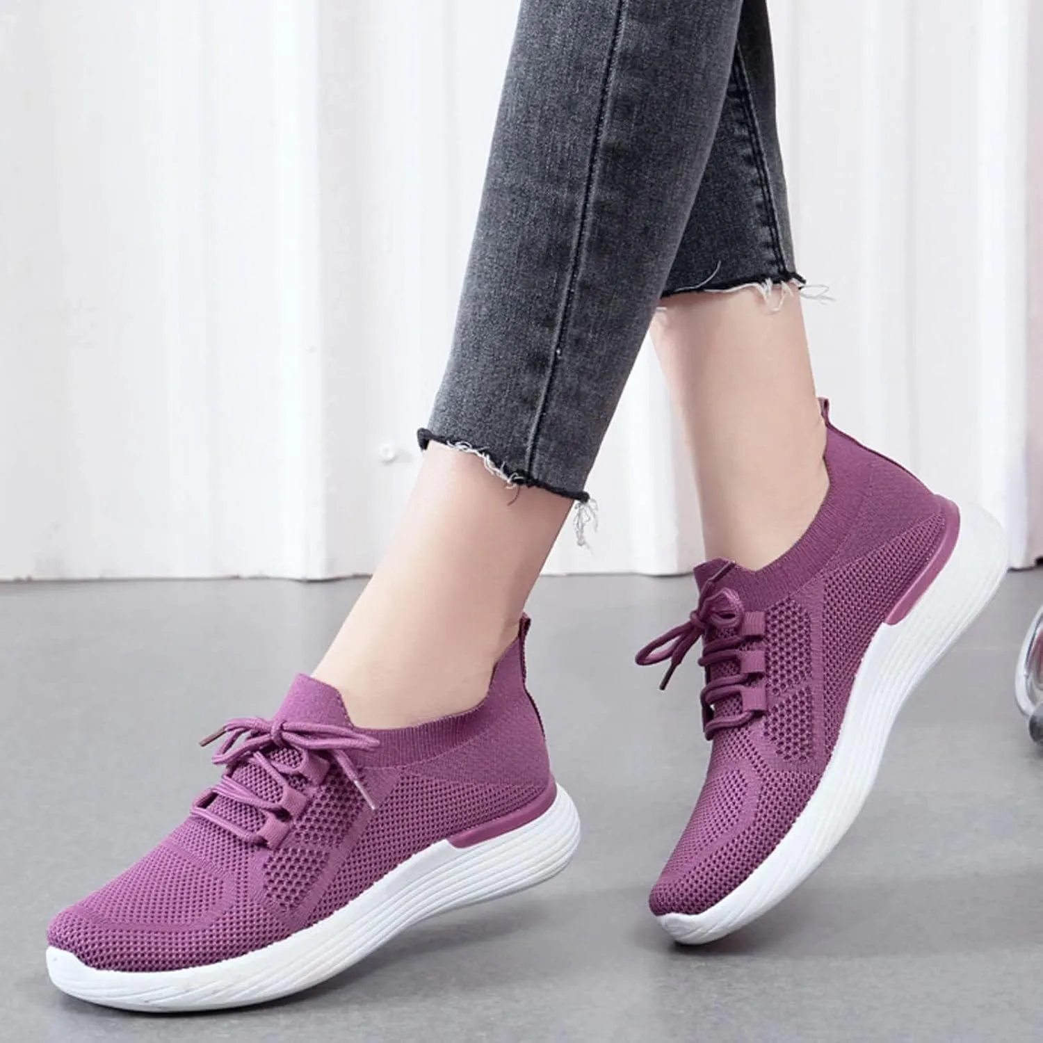 SBGMoSJ Womens Walking Sneakers Size 10 Wide Women Orthopedic Sneakers Walking Womens Casual Shoes Slip Ons Mule Women's Sneakers Wide Width Comfortable Walking Shoes Women Slip On