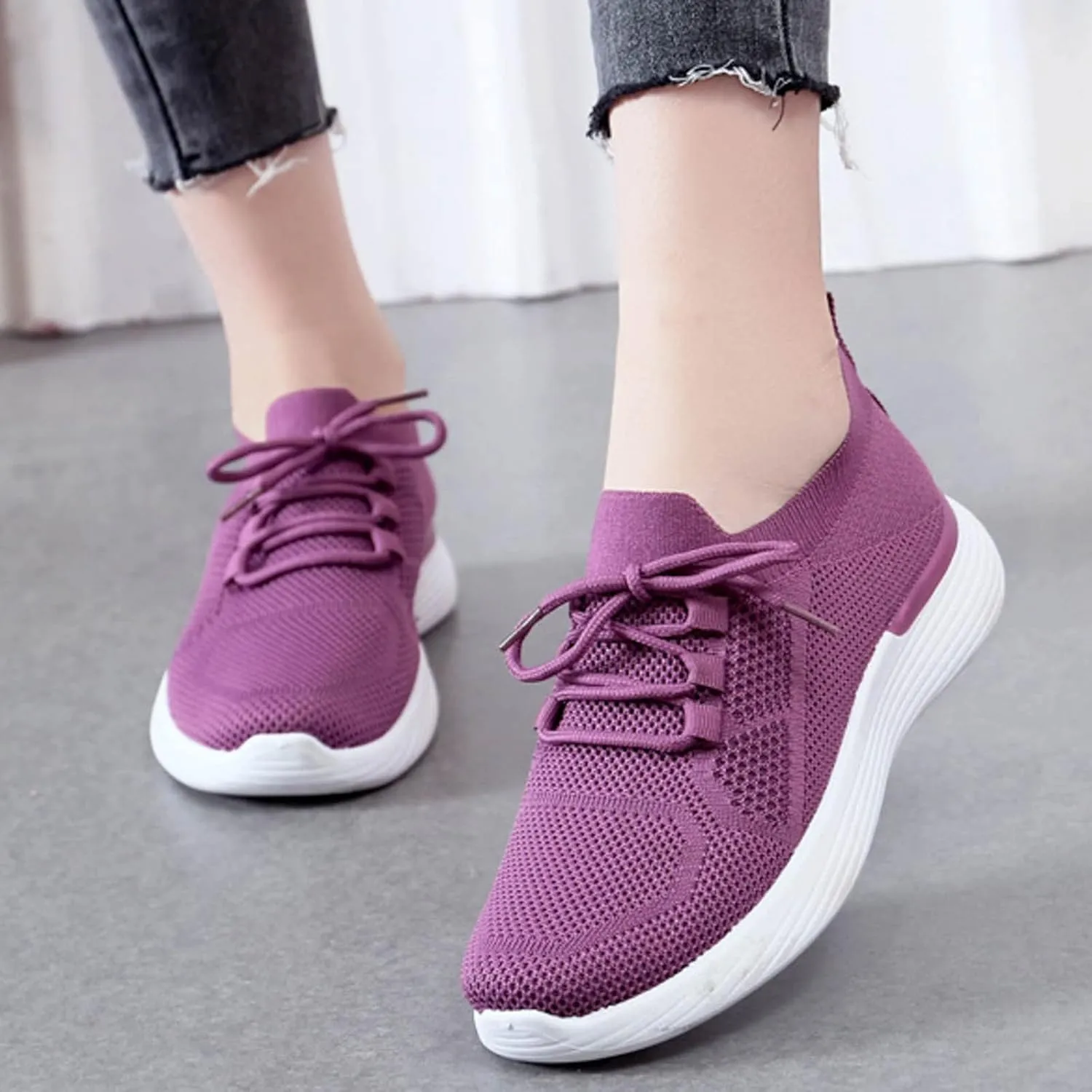 SBGMoSJ Womens Walking Sneakers Size 10 Wide Women Orthopedic Sneakers Walking Womens Casual Shoes Slip Ons Mule Women's Sneakers Wide Width Comfortable Walking Shoes Women Slip On