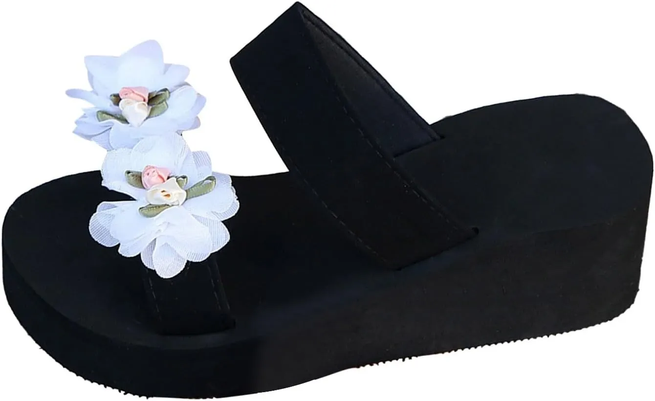 Shoes For Women Open Toe Flatform Wedge Casual Heeled Slip On Thick Cushion Sandal Womens Wide Sandals Size 9w