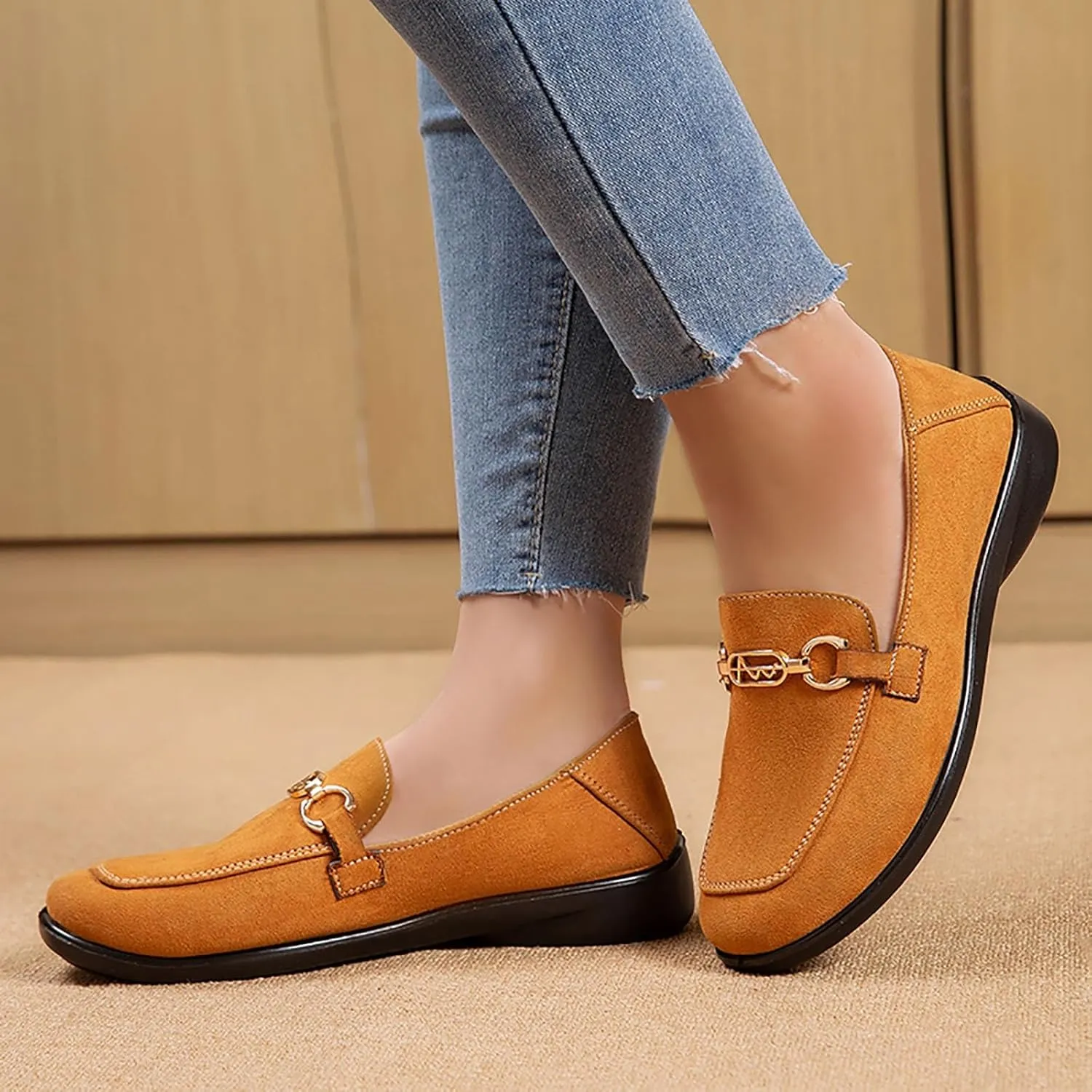 Shoes Walking Flat Spring and Women's Breathable Lightweight Mom Shoes; Soft Sole Slip Doodle Casual Work