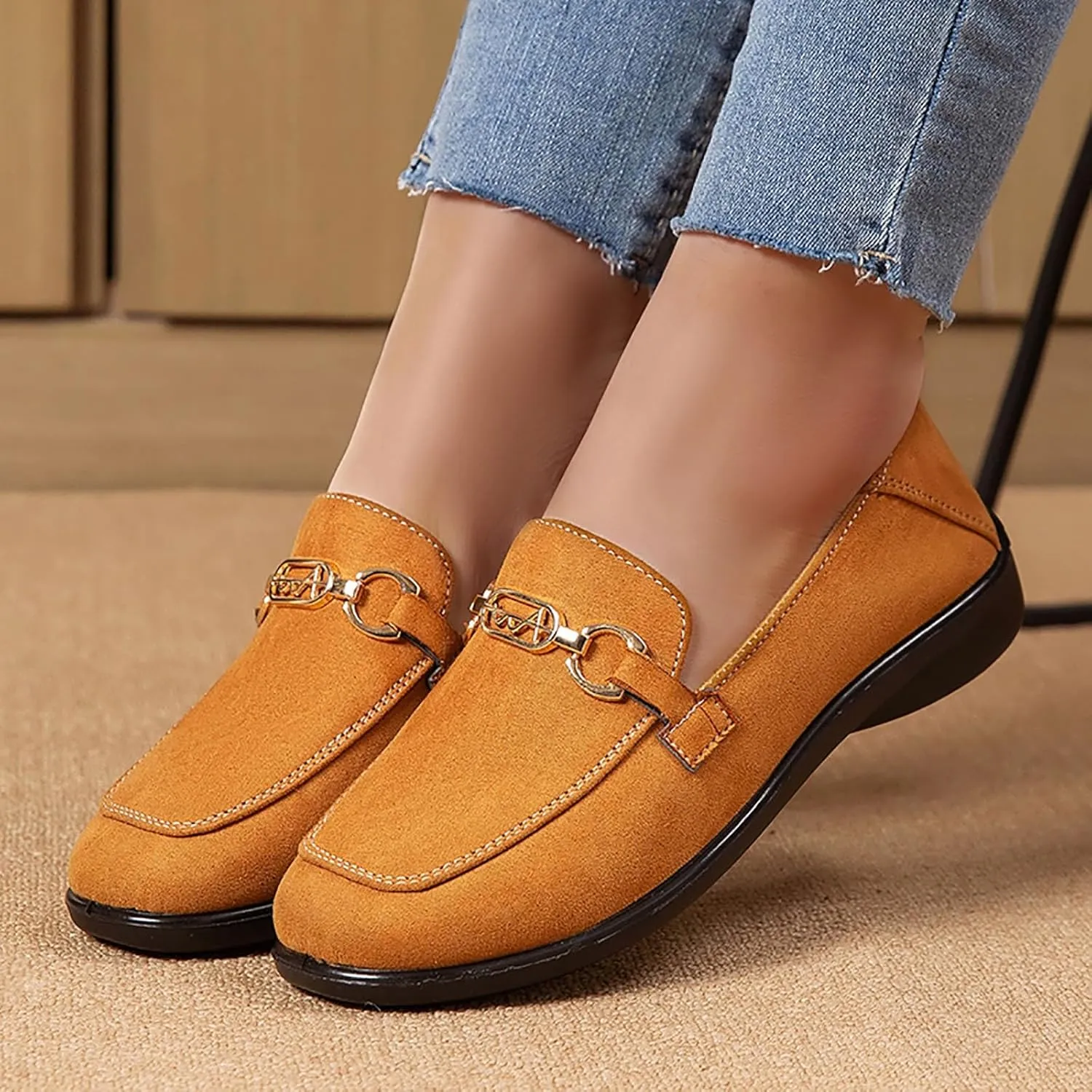 Shoes Walking Flat Spring and Women's Breathable Lightweight Mom Shoes; Soft Sole Slip Doodle Casual Work