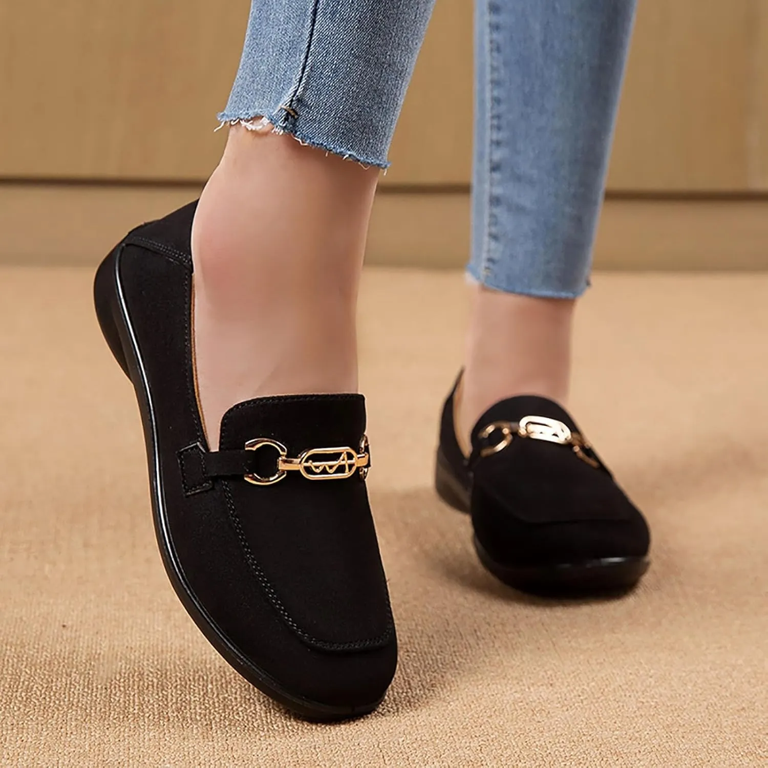Shoes Walking Flat Spring and Women's Breathable Lightweight Mom Shoes; Soft Sole Slip Doodle Casual Work