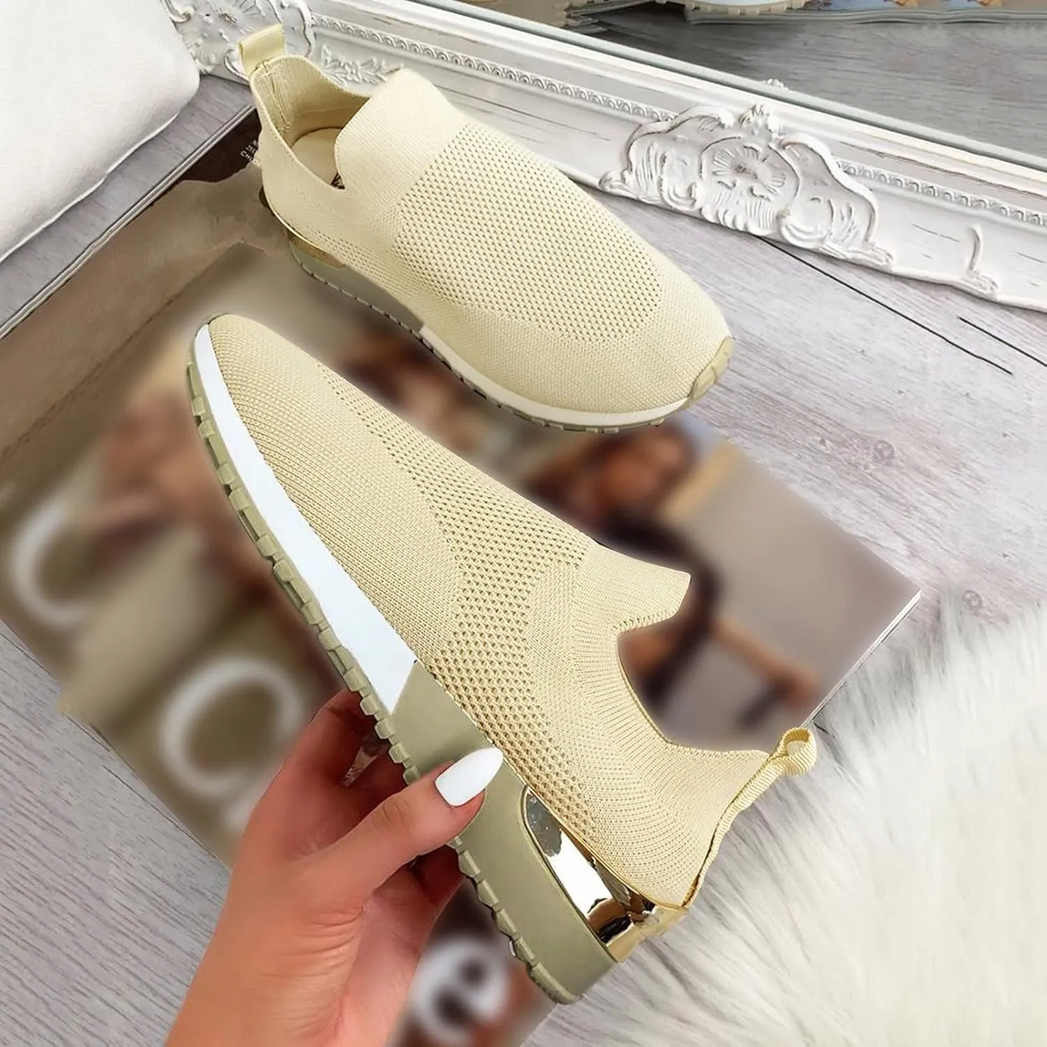 Slip On Sneakers Women Arch Support White Fashion Sneakers for Women 2023 Slip On Gym Shoes for Women Womens Running Shoes Size 11 Black Slip On Sneakers Women Black