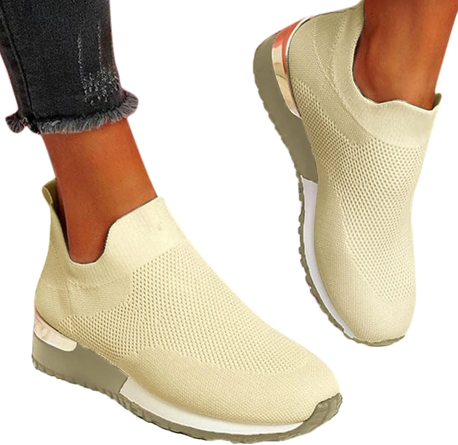 Slip On Sneakers Women Arch Support White Fashion Sneakers for Women 2023 Slip On Gym Shoes for Women Womens Running Shoes Size 11 Black Slip On Sneakers Women Black