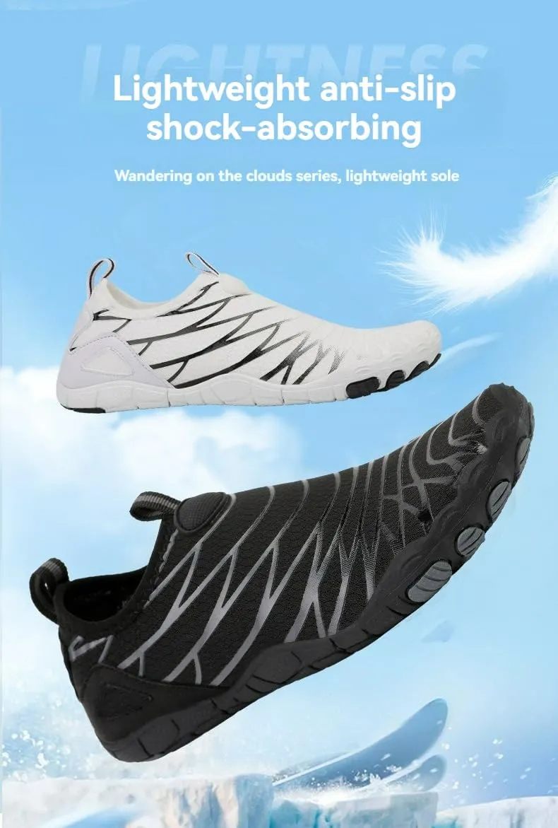 Smoneyful Unisex Healthy Non Slip Breathable Barefoot Flexible Lightweight Hike Wide Toe Box Neuropathy Daily Wear Walking Athletic Water Shoes for Women Men Grounded Comfort
