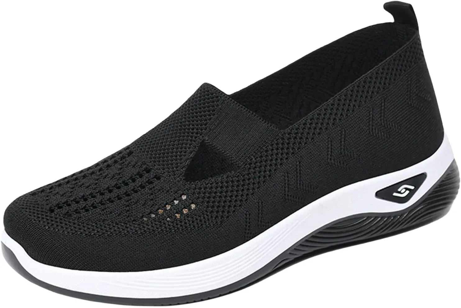 Summer Loafers for Women Woven Orthopedic Breathable Soft Shoes Lightweight Comfortable Mesh Trainers Soft Sole Arch Support Walking Shoes Ladies Air Cushion Athletic Shoes