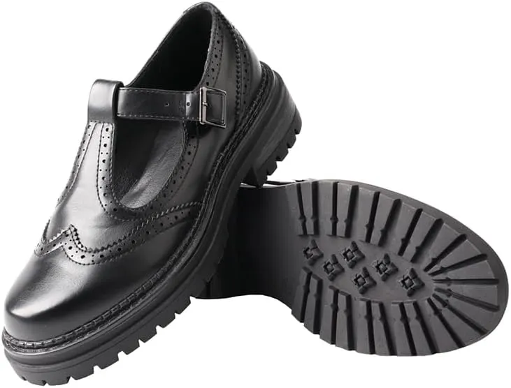 TMA EYES Women's Vintage T-Strap Platform Loafers Classic Fashion Comfortable Shoes