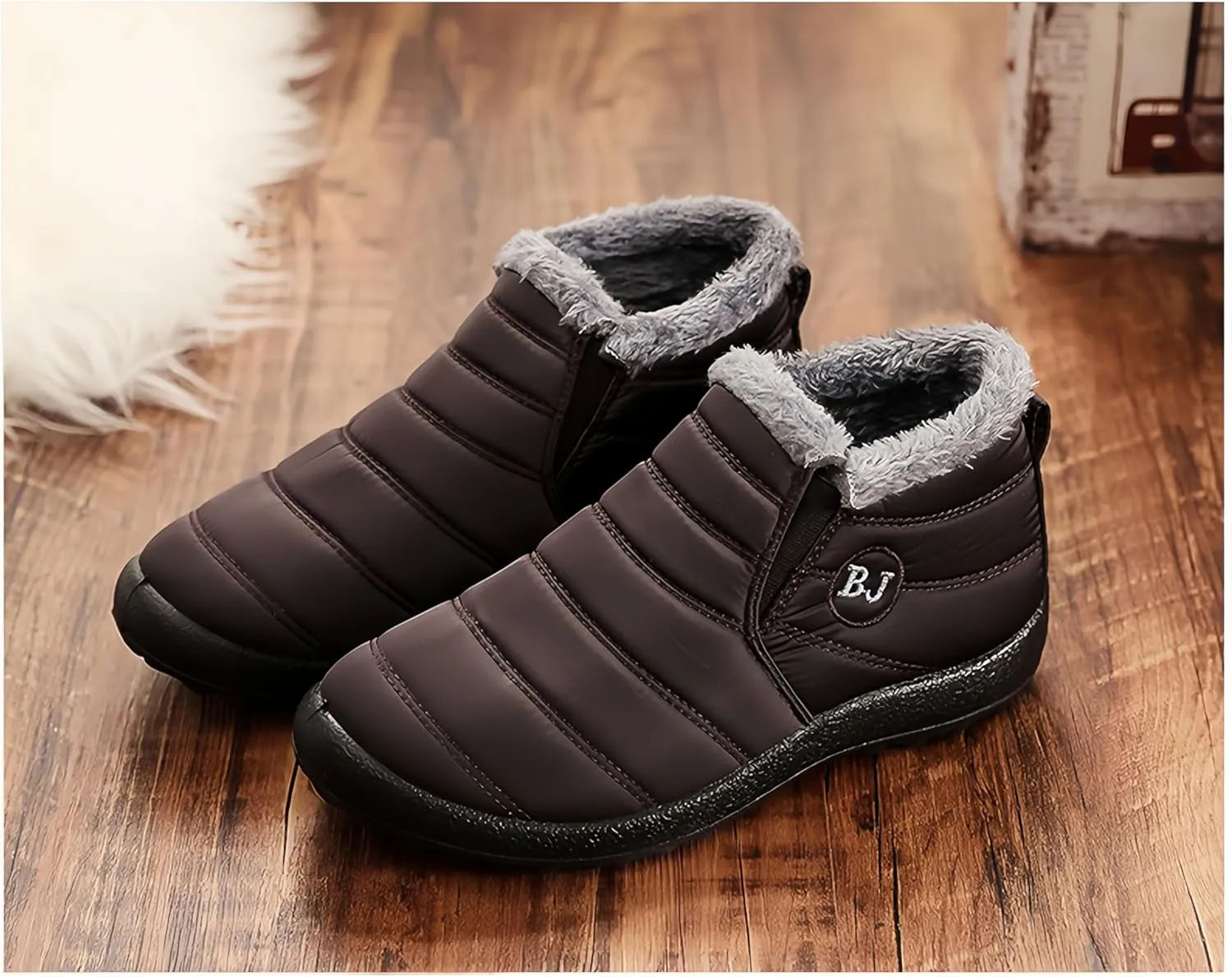 Ulalaza Womens Snow Boots Insulated Durable Slip-Resistant Warm Cozy Thickened Plush Lining Waterproof Upper Cold-Weather Winter Shoes Ankle Boots Outdoor